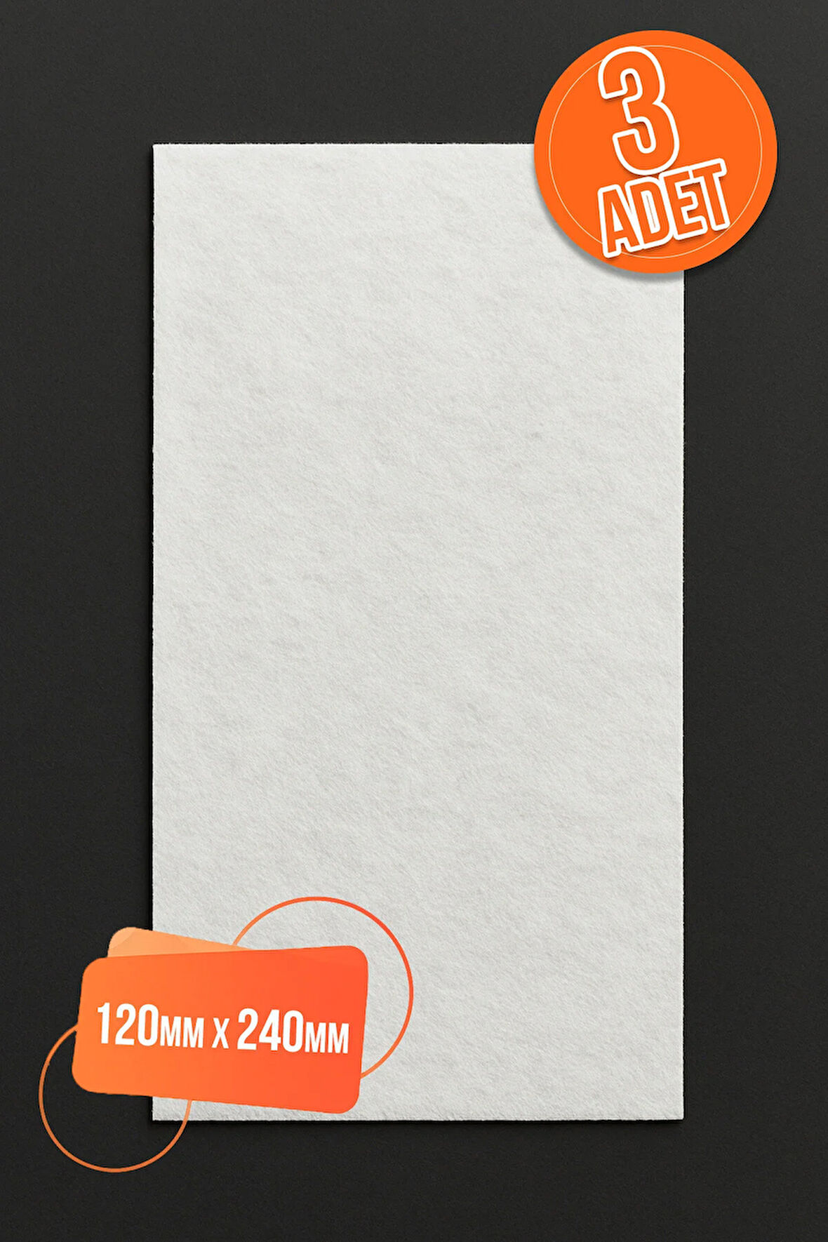 3 Ad Yapışkanlı Keçe Mobilya Masa Sandalye Parke Zemin Ayak Koruyucu Kaydırmaz Keçesi 120MM x 240MM