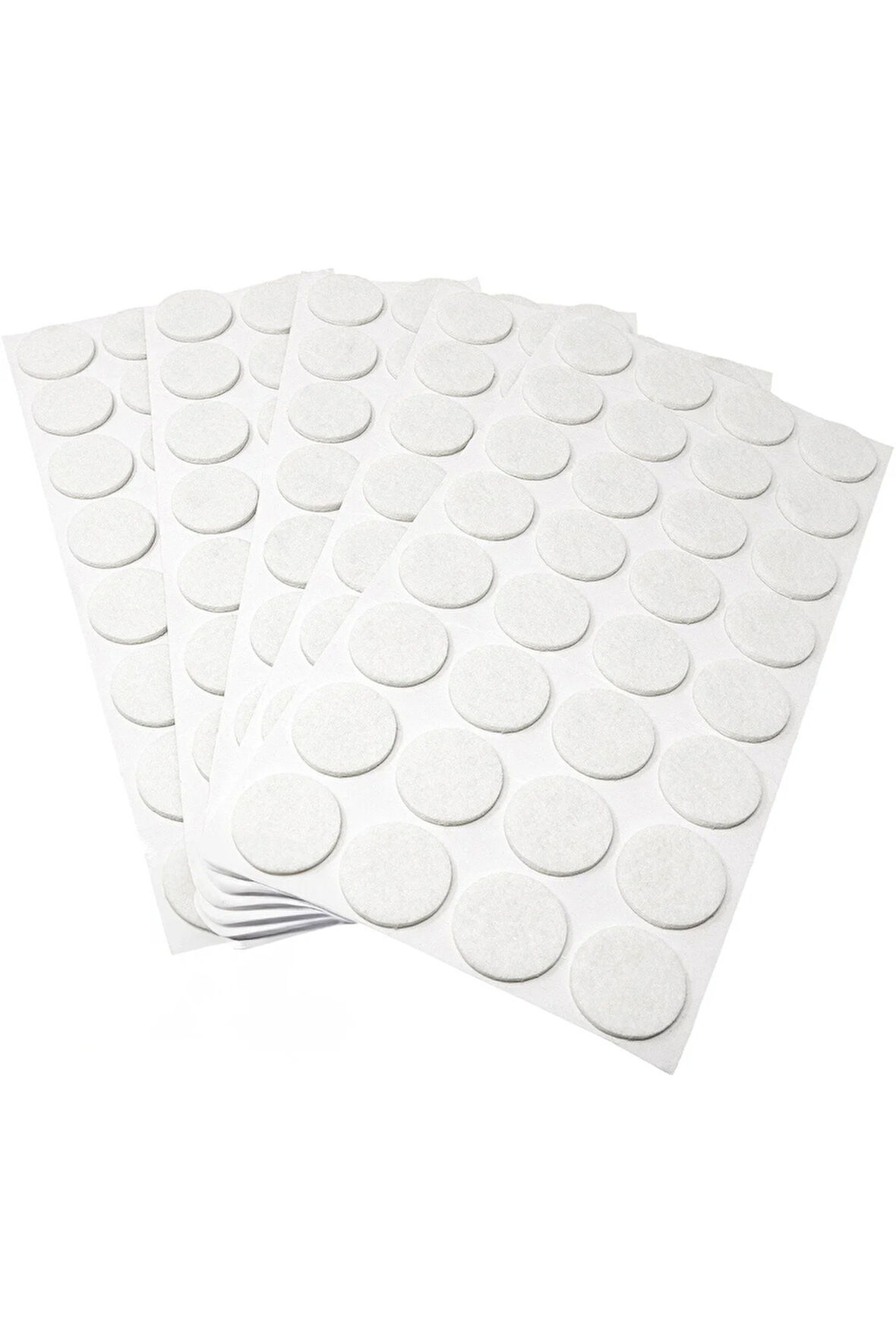 Sandalye Mobilya Ayak Pedi 20mm Kaydırmaz Keçe (96'lı) Yapışkanlı Parke Zemin Koruyucu - Beyaz