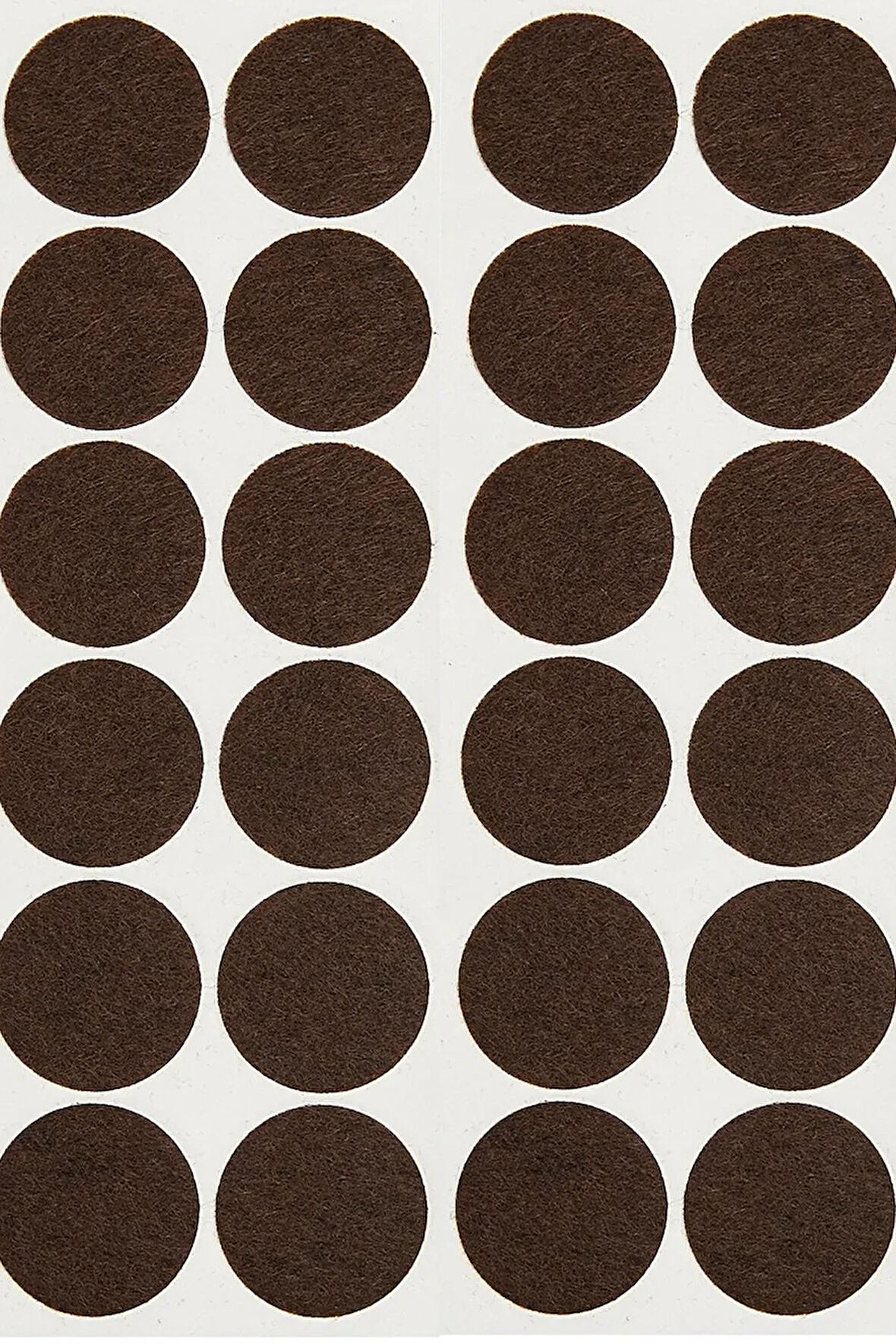 Sandalye Mobilya Ayak Pedi 20mm Kaydırmaz Keçe (96'lı) Yapışkanlı Parke Zemin Koruyucu - Kahverengi