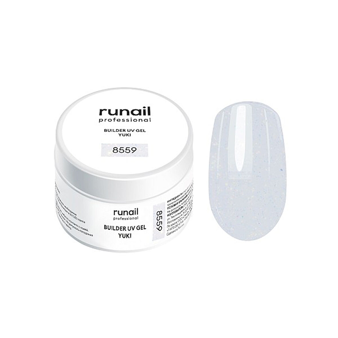 Runail Professional Protez Tırnak Jeli UV Builder Gel Yki Silver Effect 15Gr. 8559