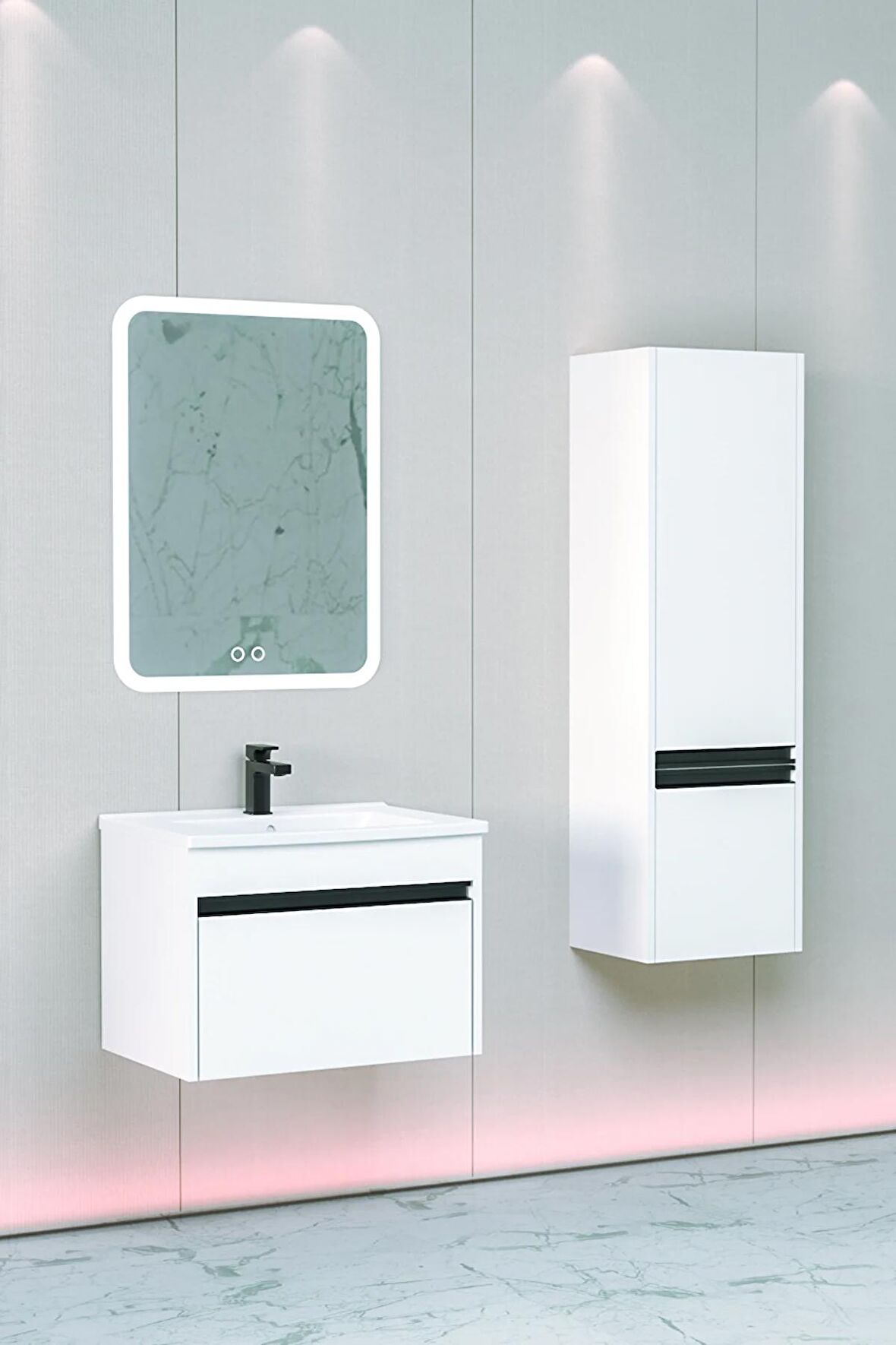 Duenos 65 Cm Banyo Dolabı Cmr Aynalı - Boy Dolap Dahil