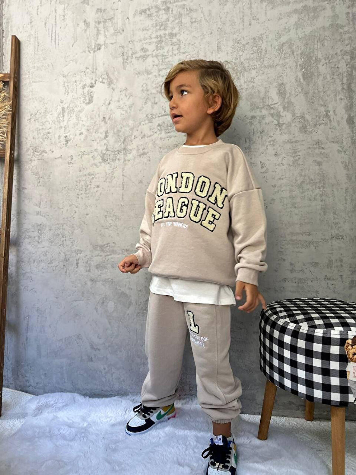 Cg Kids London League Süzüne Nakış işlemeli 3 iplik Alt Üst Takım Süper Kalite Kumaş