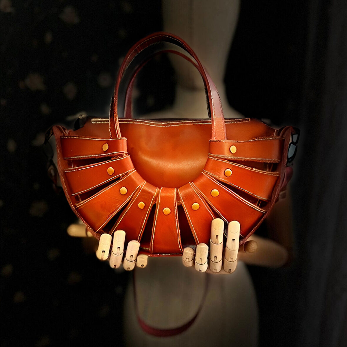 CARIDEA El Yapımı Hakiki Deri Kadın Çanta, Clutch, El Omuz Çantası v30