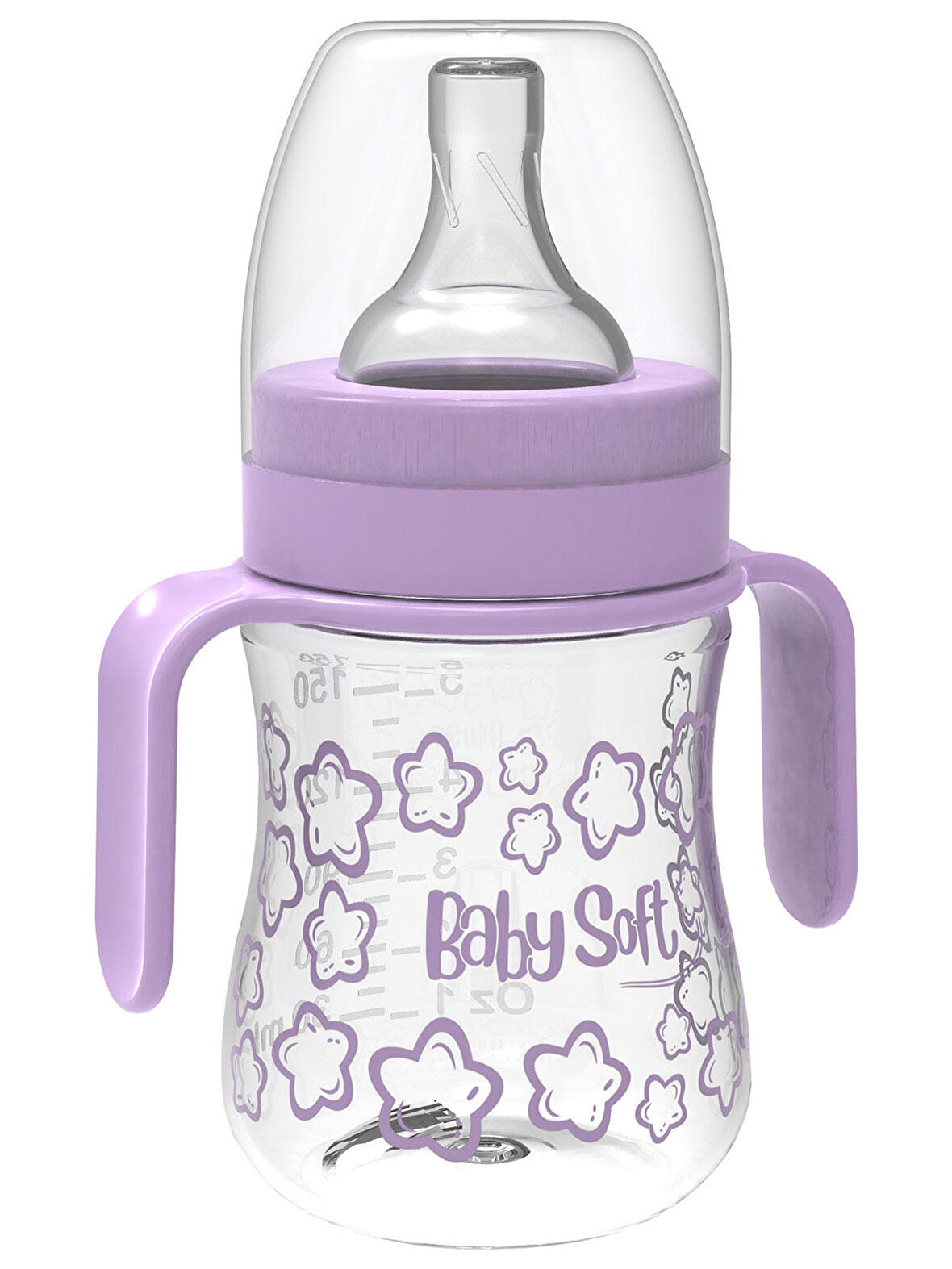 Baby Soft Geniş Ağız Kulplu PP Biberon 150 ml Lila