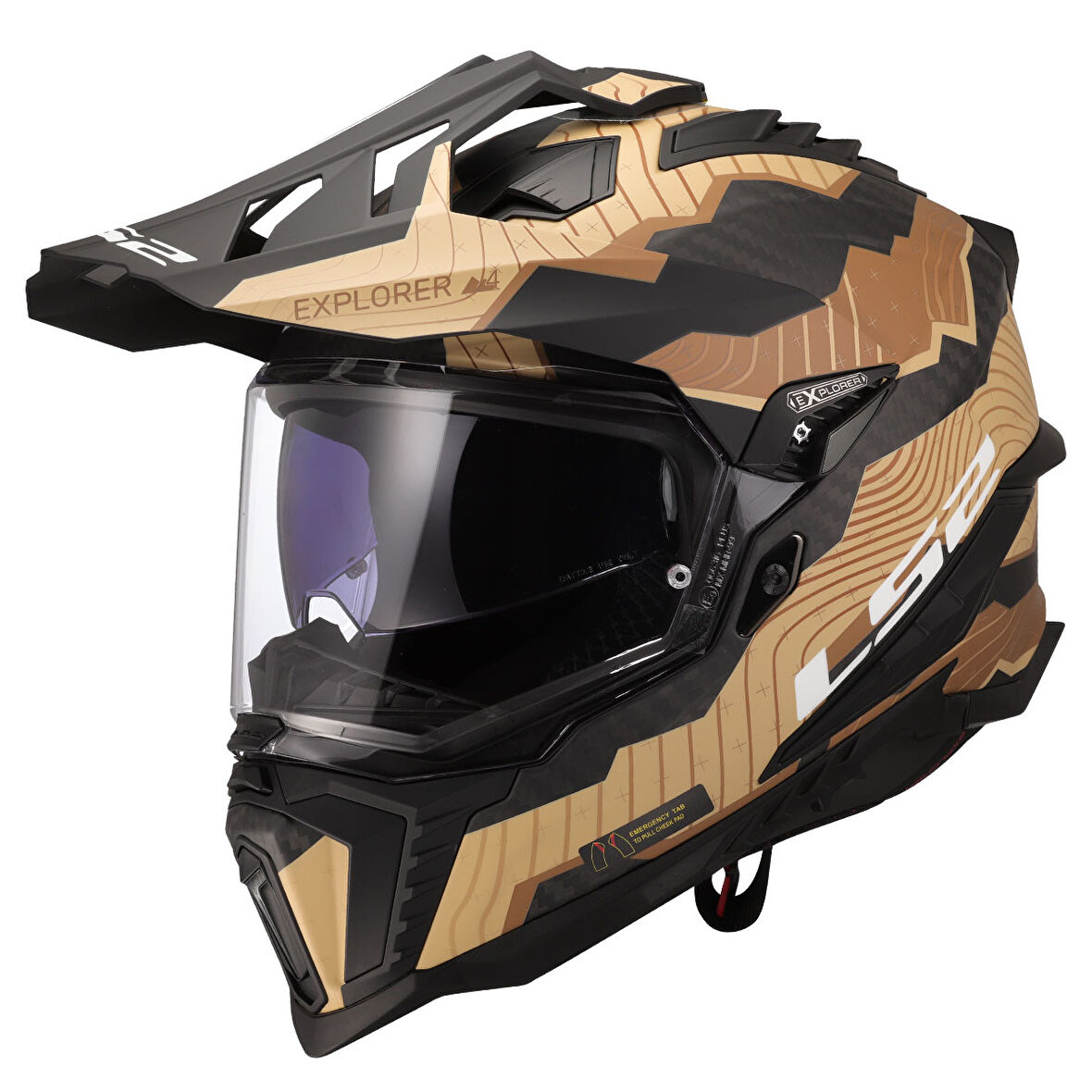 LS2 EXPLORER C KARBON TRICK MAT KAHVE-KUM KASK