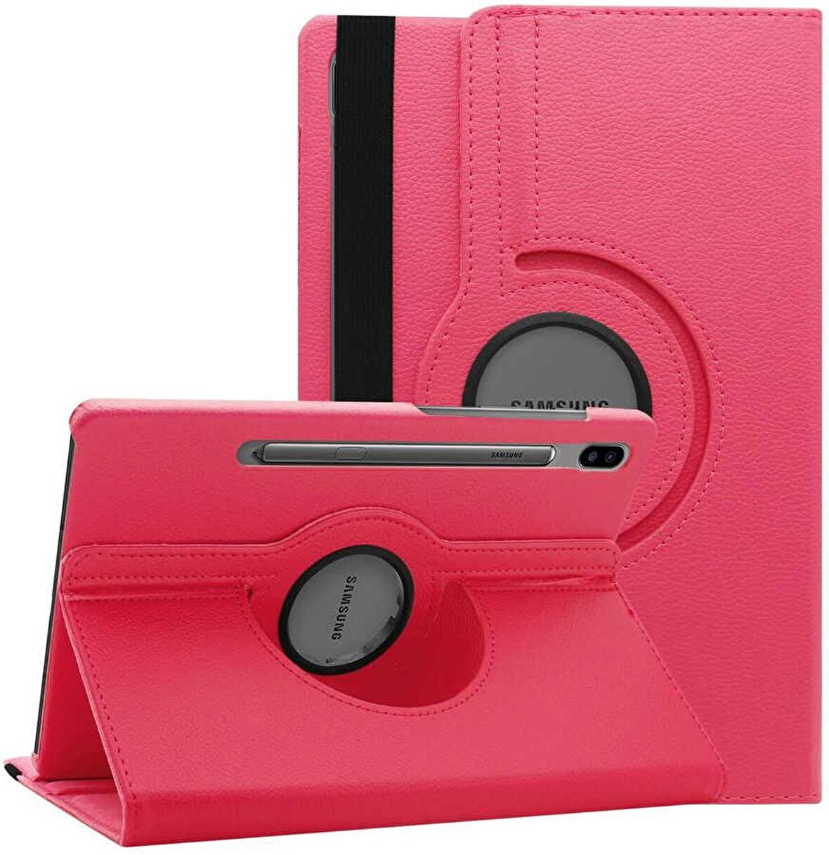 Galaxy Tab S7 FE LTE (T737-T736-T733-T730) Fuchsia Dönebilen Standlı Tablet Kılıfı