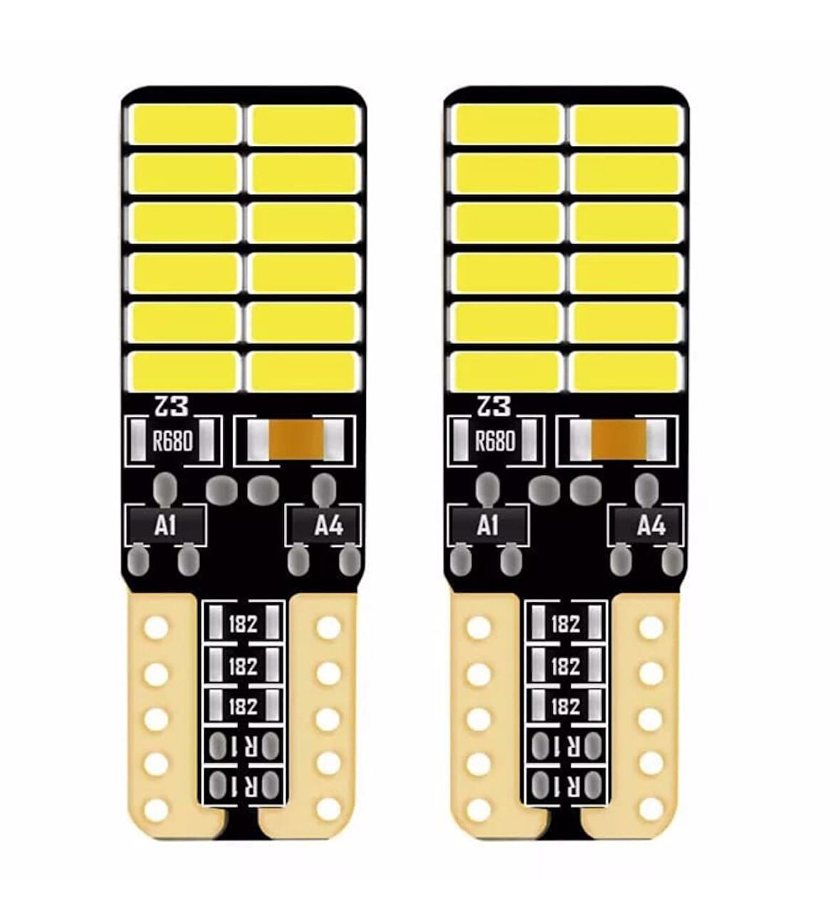 2 Adet KIRMIZI Renk T10 Dipsiz Led Ampul 24 LEDLİ Park Ampulü Gündüz Farı Yüksek Işık Güçlü