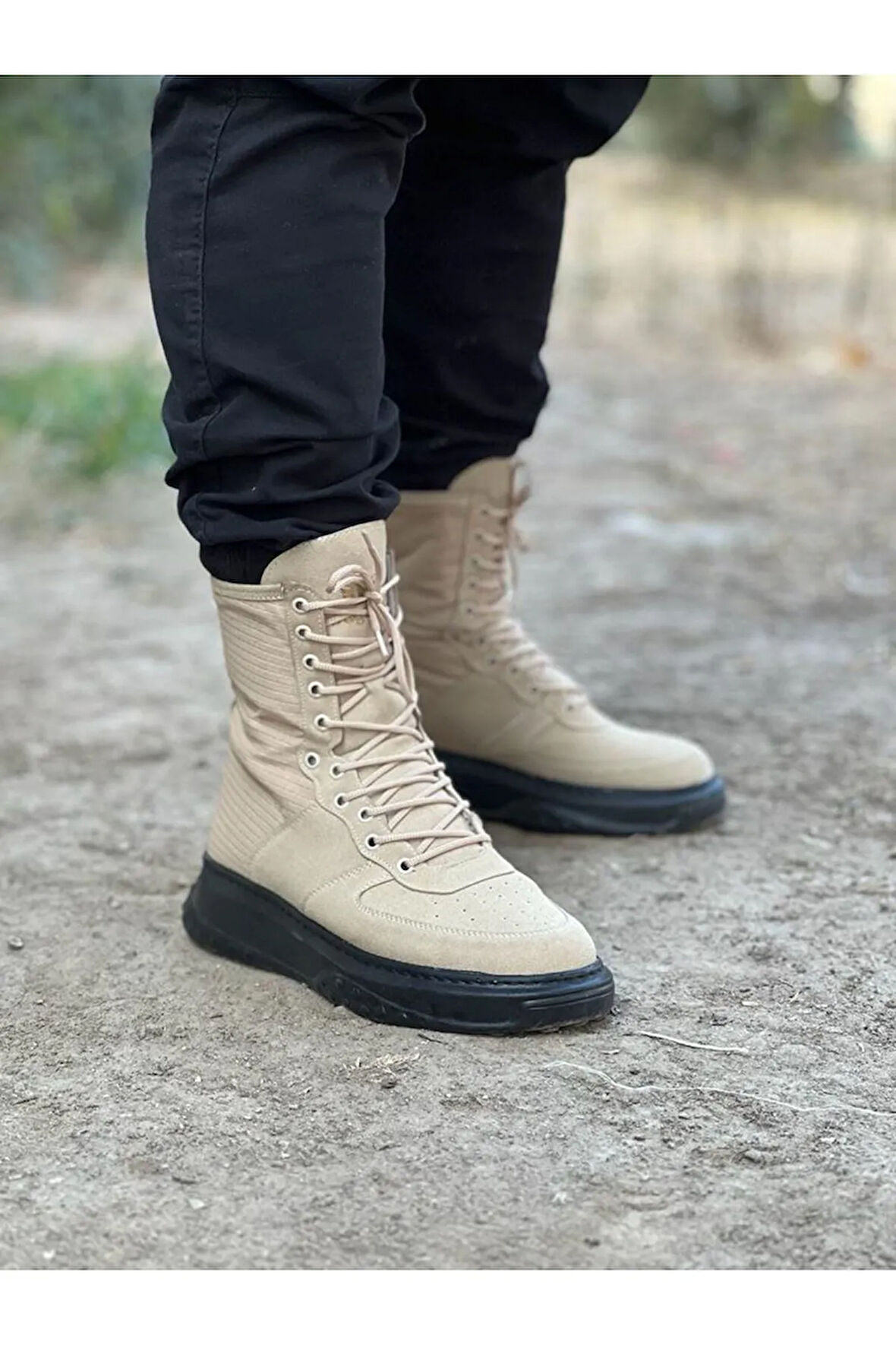 Arda  Wagoon WG012 Bej Kömür Süet Uzun Bağcıklı  Bot