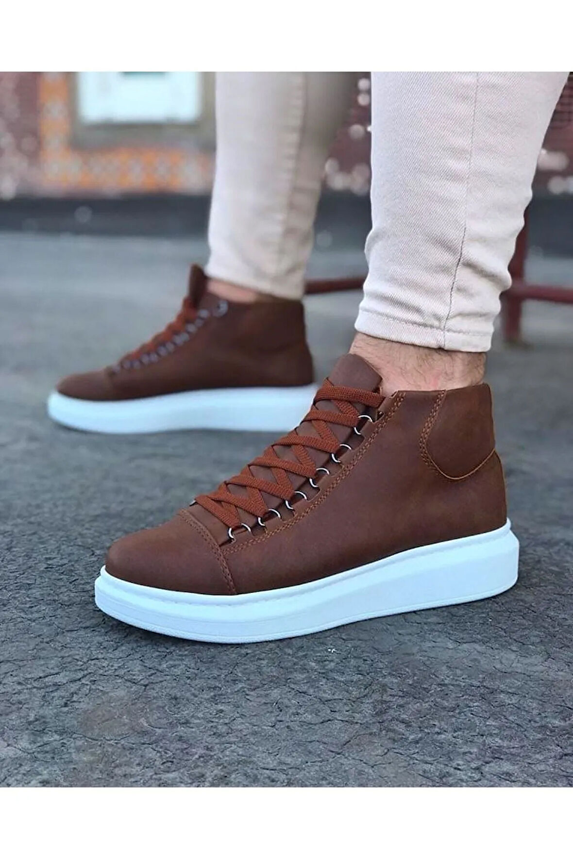 Arda  Wagoon WG032 Taba Bağcıklı Sneakers  Yarım Bilek Bot