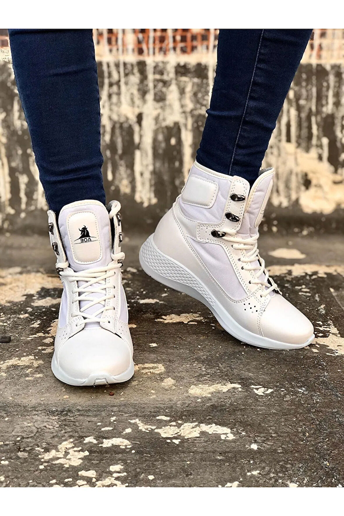 Arda  BA0600 Bağcıklı Beyaz Boksör Unisex Spor Postal Bot