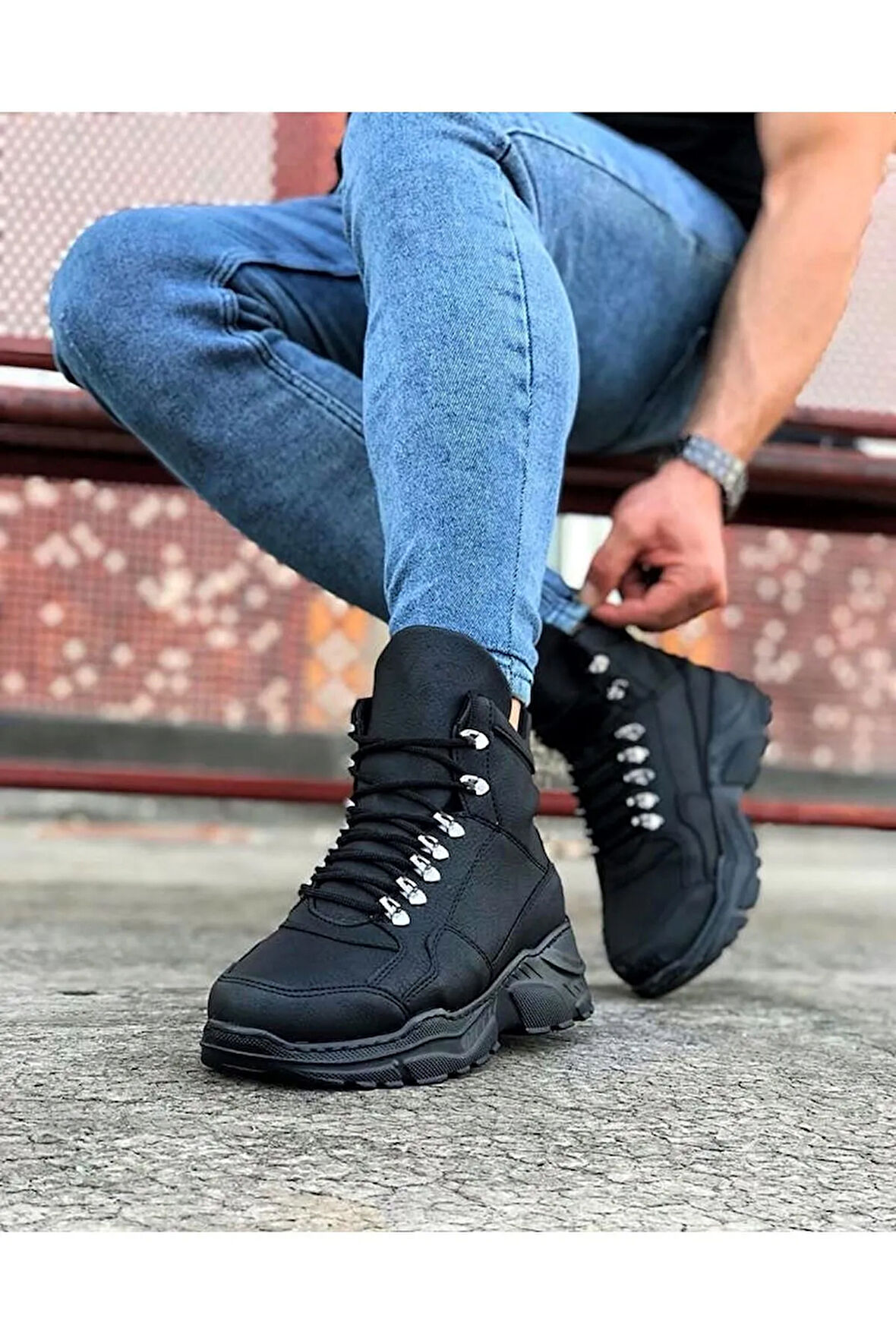 Arda  Wagoon WG07 Kömür Renk Uzun Bağcıklı  Bot