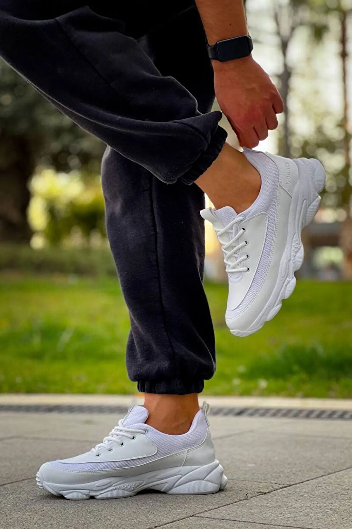 Arda  KB-707  Kuback  Beyaz Cilt Yüksek Taban Bağcıklı Günlük Erkek Ayakkabı