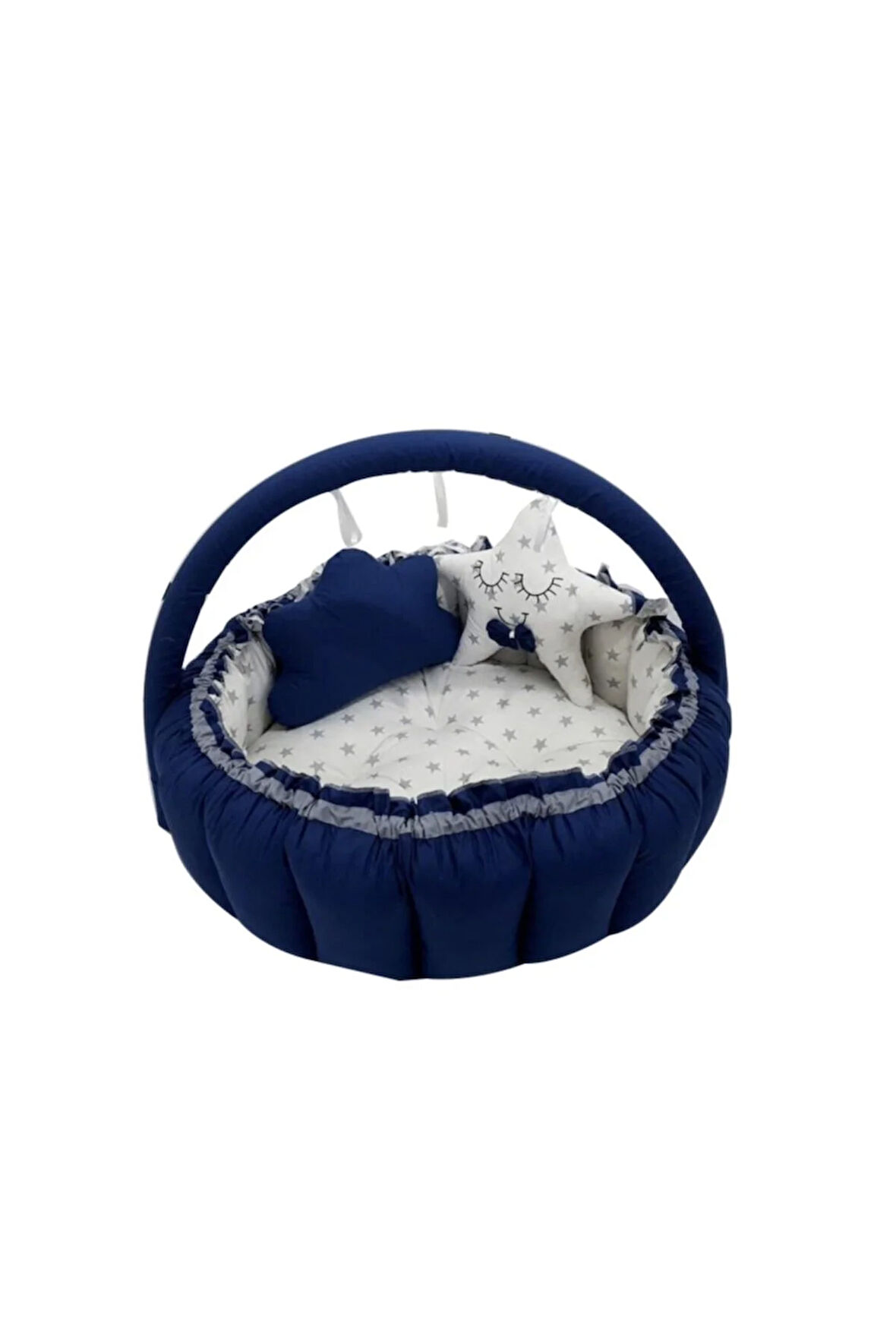 Lacivertyıldızlı Tasarım Lüx Babynest Oyun Minderi Oyuncak Aparat Set