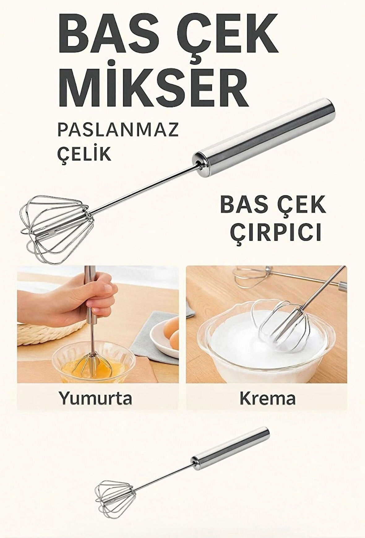 Paslanmaz Çelik Bas-Çek Otomatik Çırpıcı Mikser