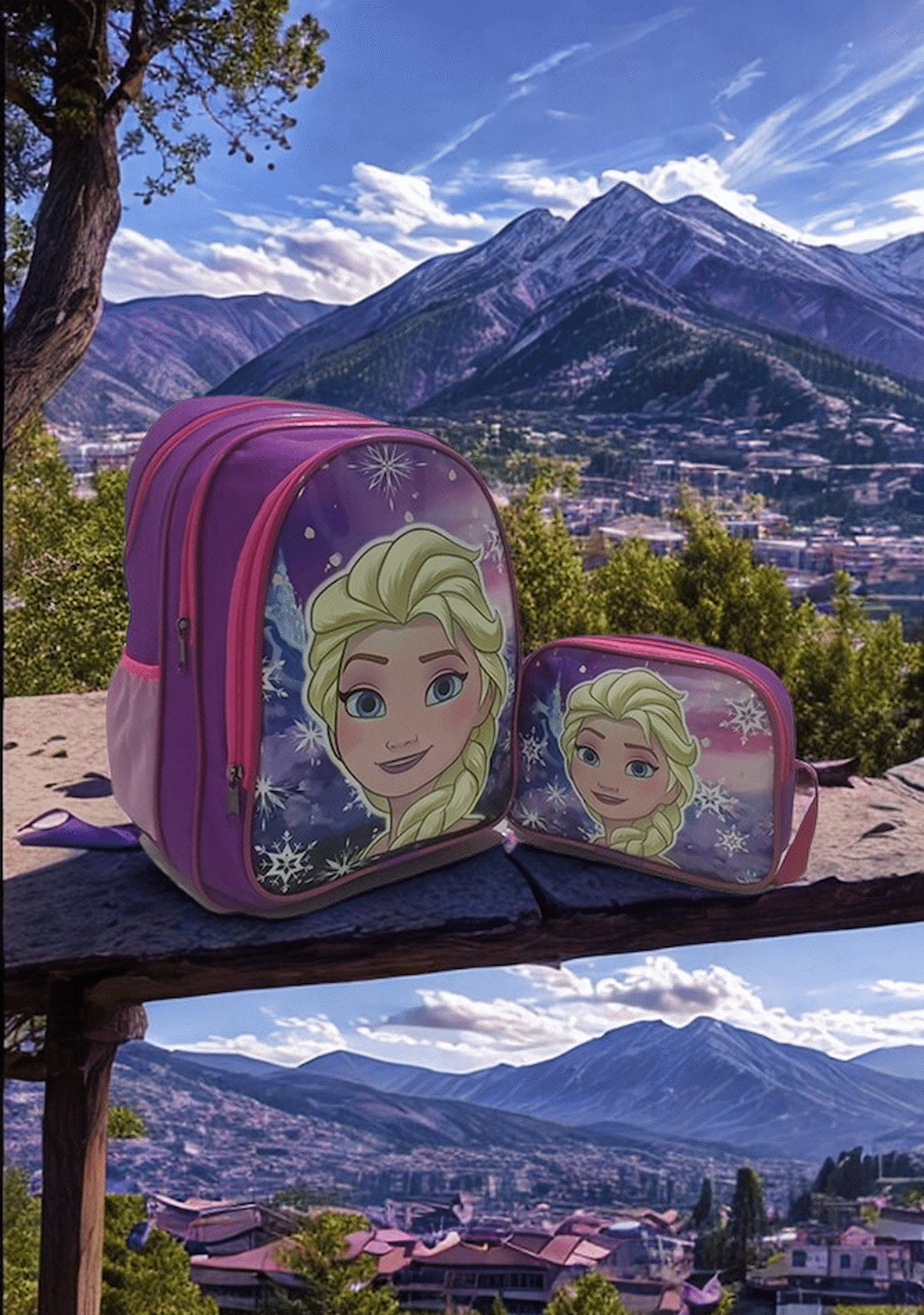NEWFULL KIZ ELSA OKUL VE BESLENME ÇANTASI-EKONOMİK-MOR