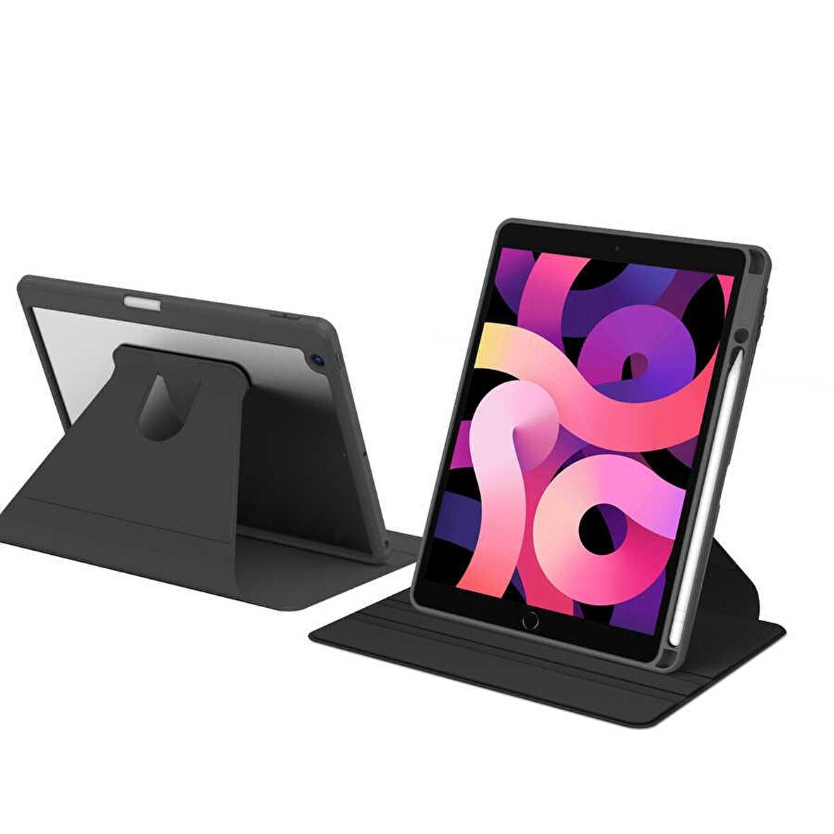 Apple iPad 10.2 2021 (9.Nesil) Uyumlu 360° Dönebilen Standlı Nayn Tablet Kılıfı İnce ve Fit