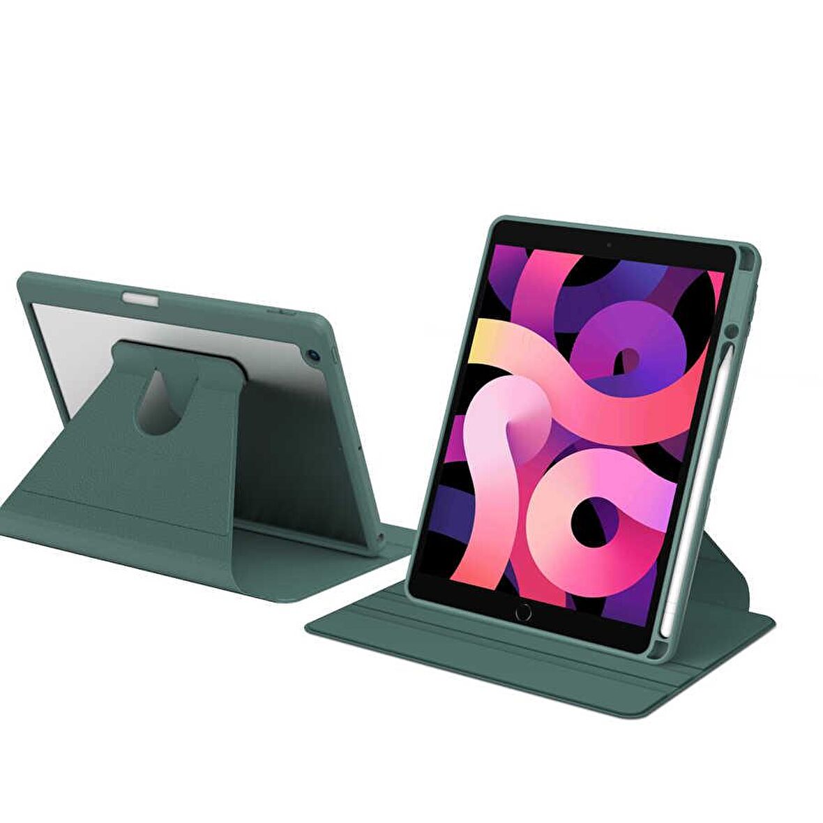 Apple iPad 10.2 2021 (9.Nesil) Uyumlu 360° Dönebilen Standlı Nayn Tablet Kılıfı İnce ve Fit