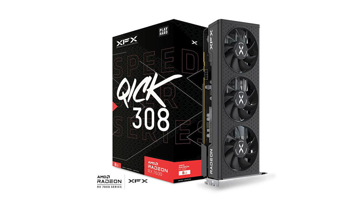XFX Speedster QICK 308 RX 7600 128 Bit GDDR6 8 GB Ekran Kartı