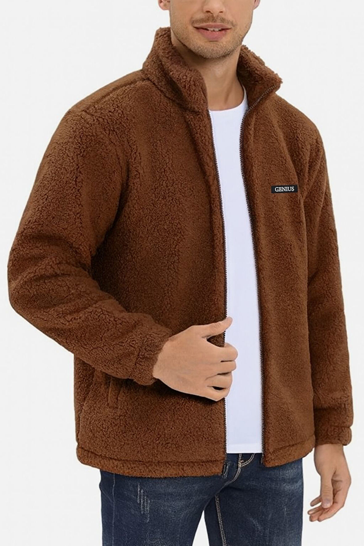 Oversize Peluş Sweatshirt Erkek Polar Sweatshirt Erkek Sweatshirt OVERSIZE-PELUSS