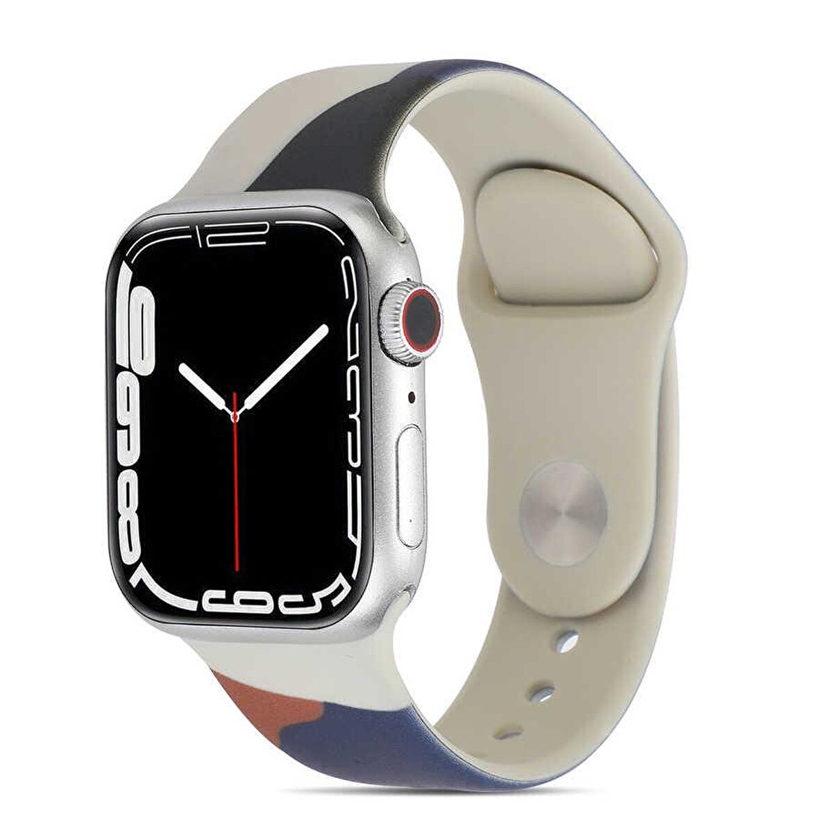 Apple Watch 44mm Uyumlu Silikon Kordon KRD-62 Rahat Renkli Soft Spor Akıllı Saat Kordonu