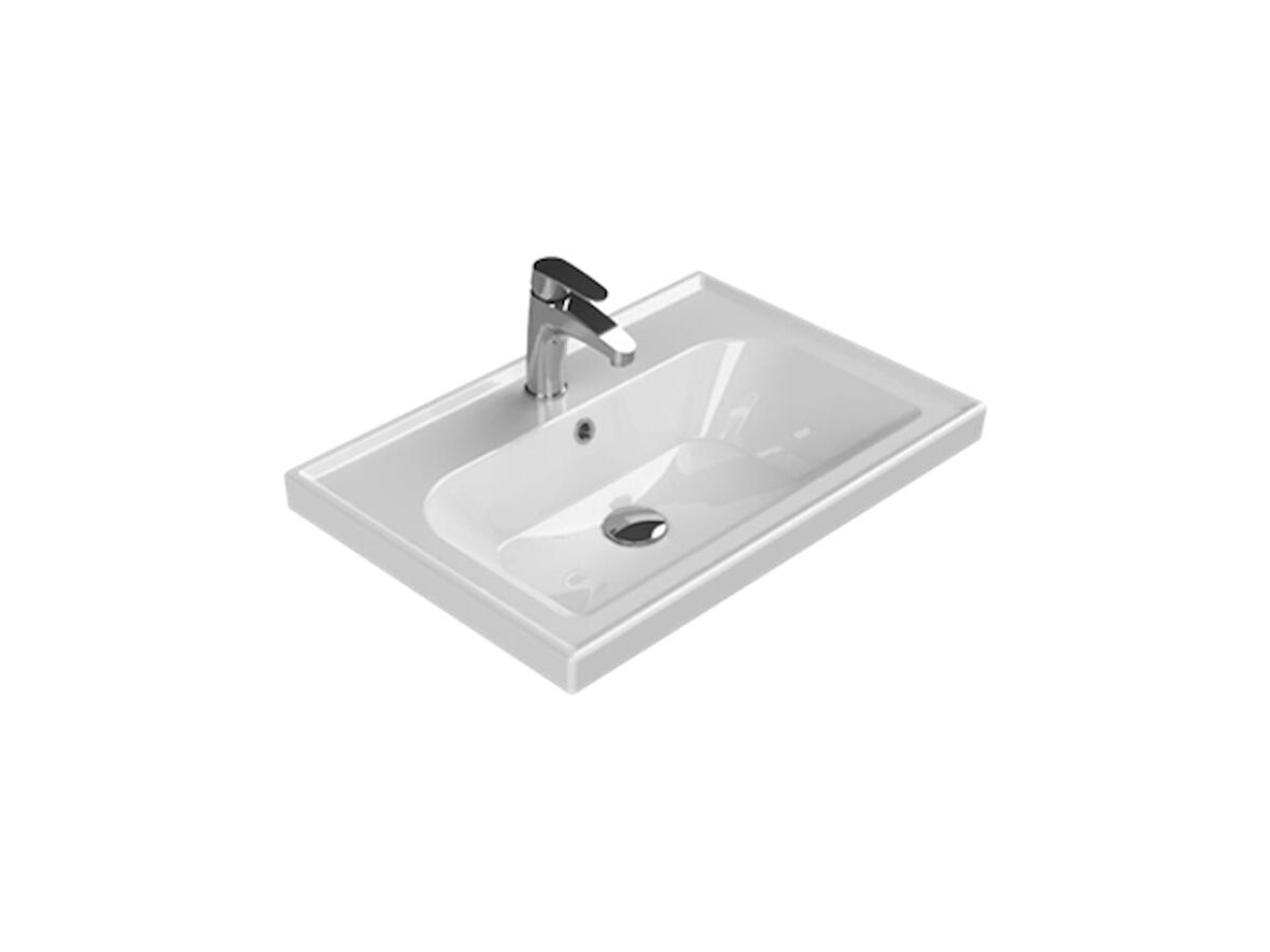 Cerastyle Turkuaz Frame Etajerli Lavabo 65*45 Cm