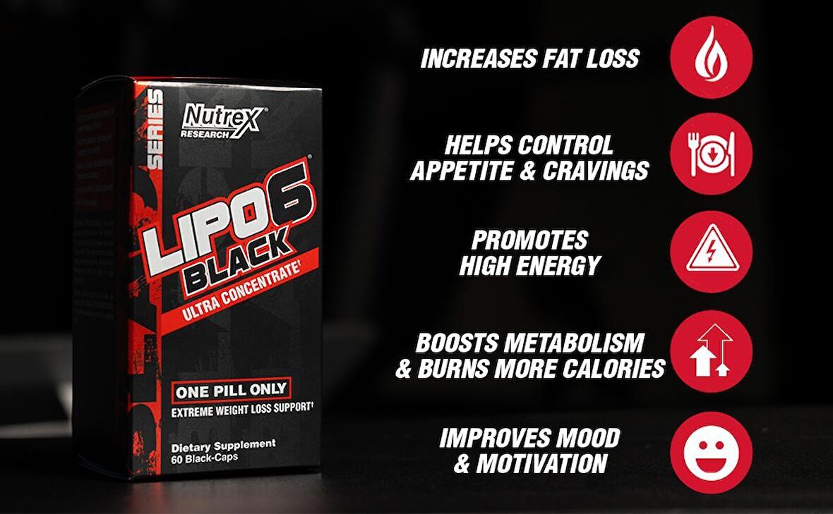 Nutrex Lipo-6 Black Ultra Concentrate Fat burner  Yohimbine 60 Caps.