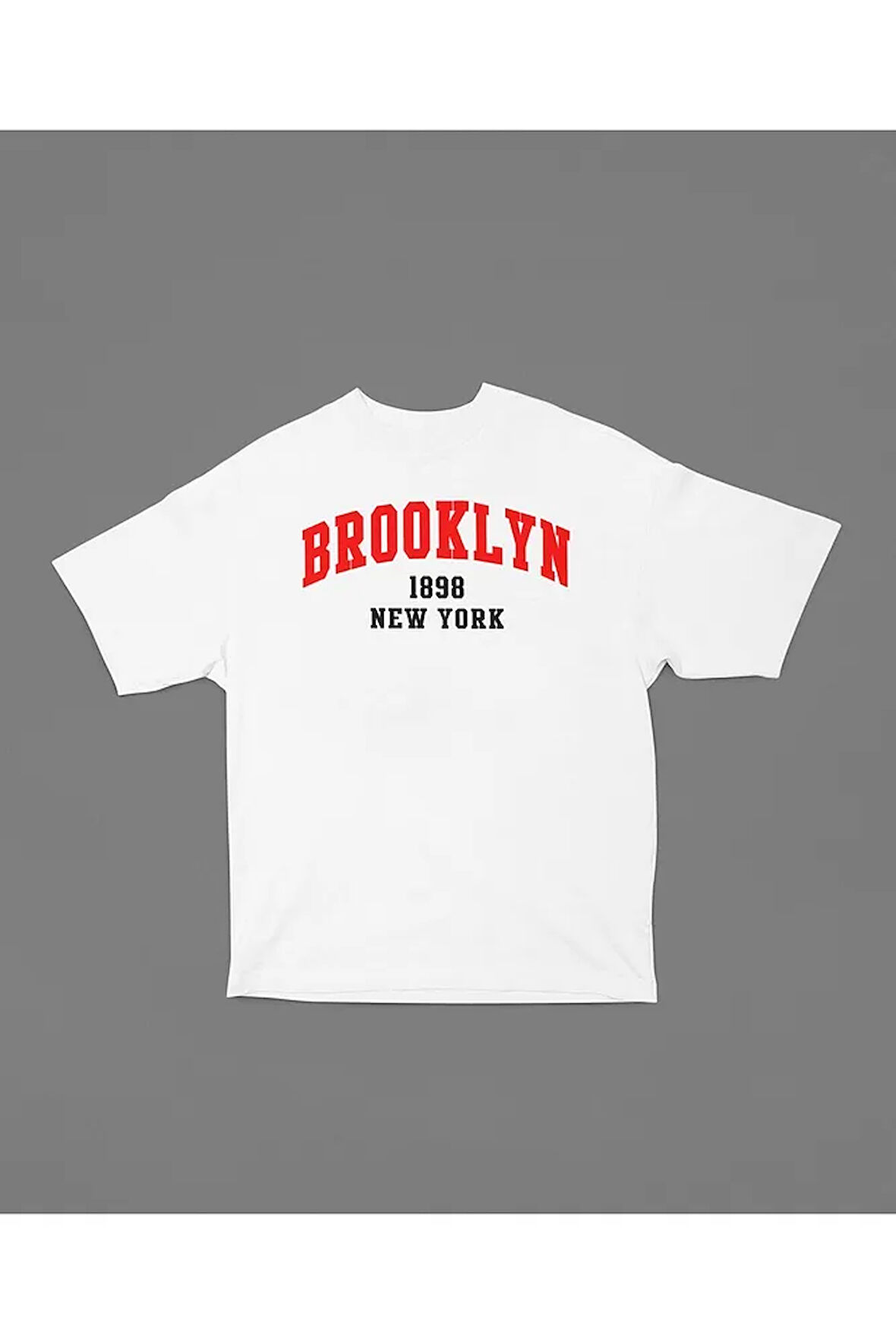 Oversize Brooklyn 1898 New York Yazılı Unisex Tişört
