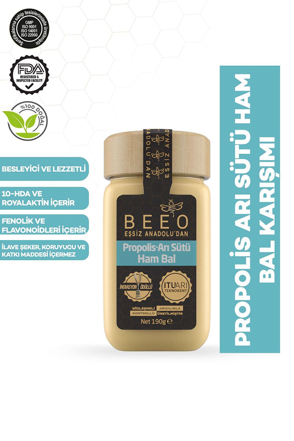 BEEO 190 GR Propolis + Arı Sütü + Ham Bal