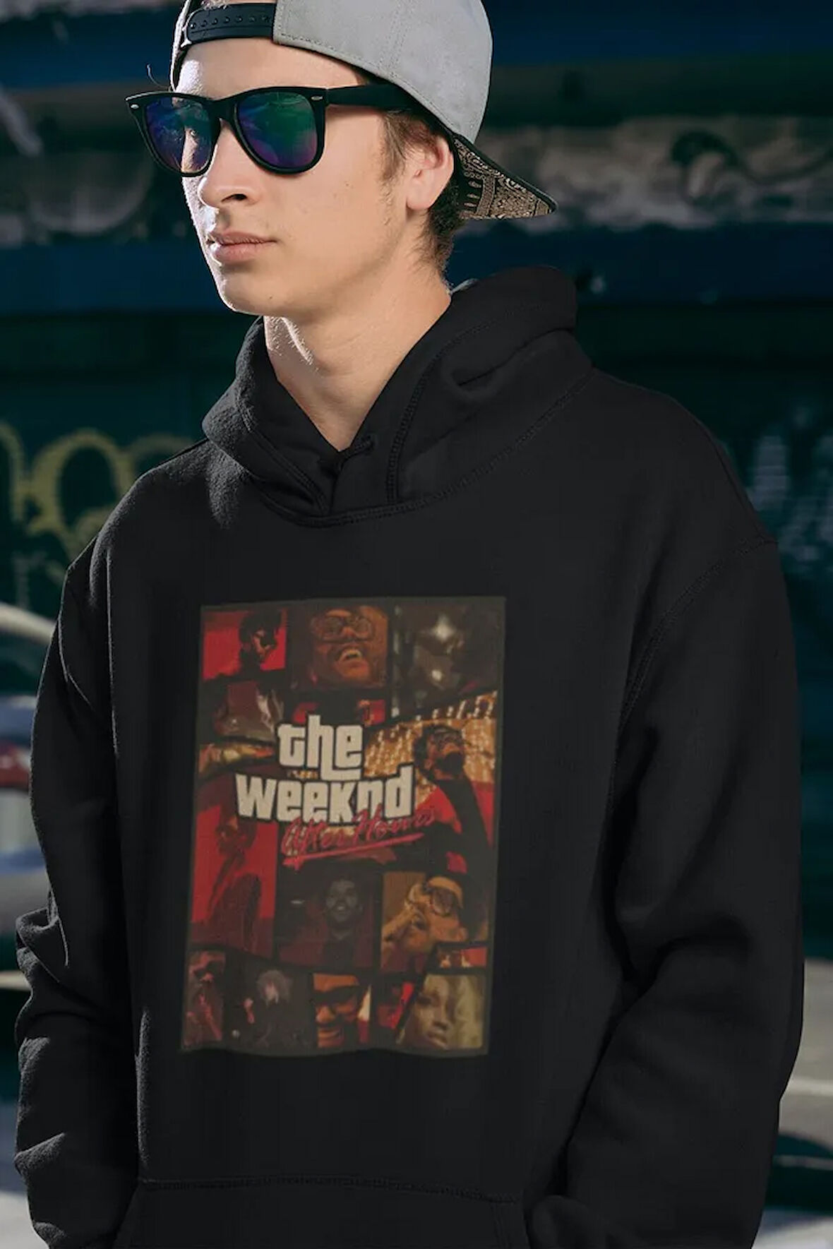 The Weeknd After Hours Gta Temalı Baskılı Unisex Oversize Hoodie