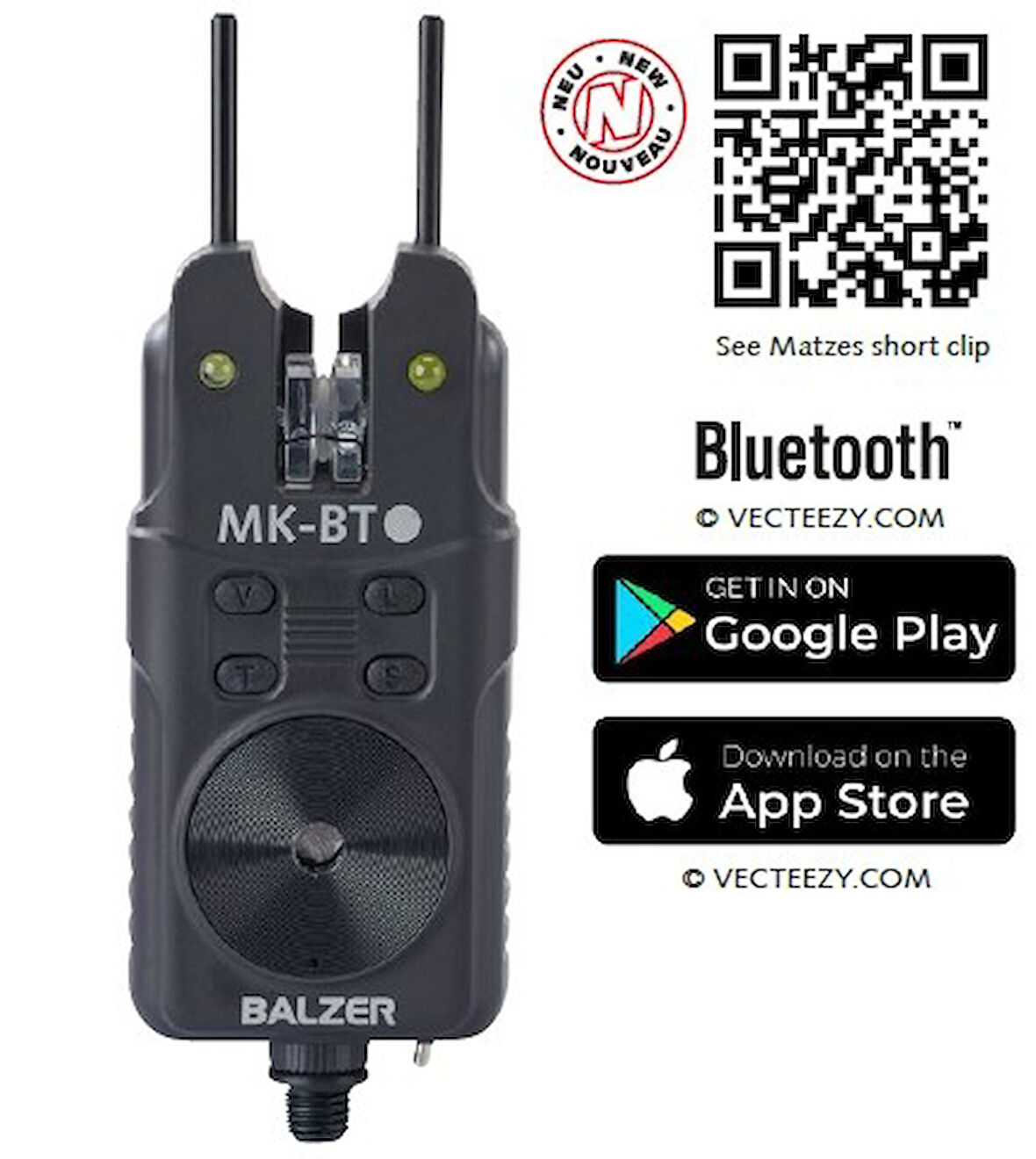 Balzer 11981 MK 6 Fonksiyonlu Bluetooth İndicator Bite Alarm Red