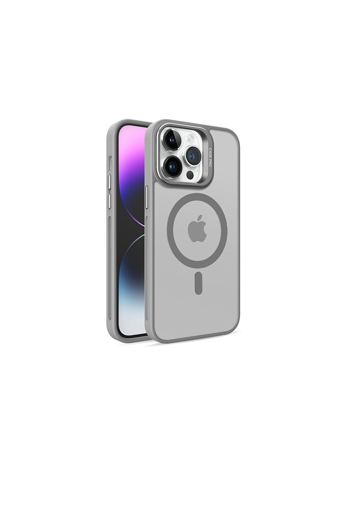 iPhone 15 Pro Uyumlu Fuchsia Flet Lens Magsafe Arka Kapak 