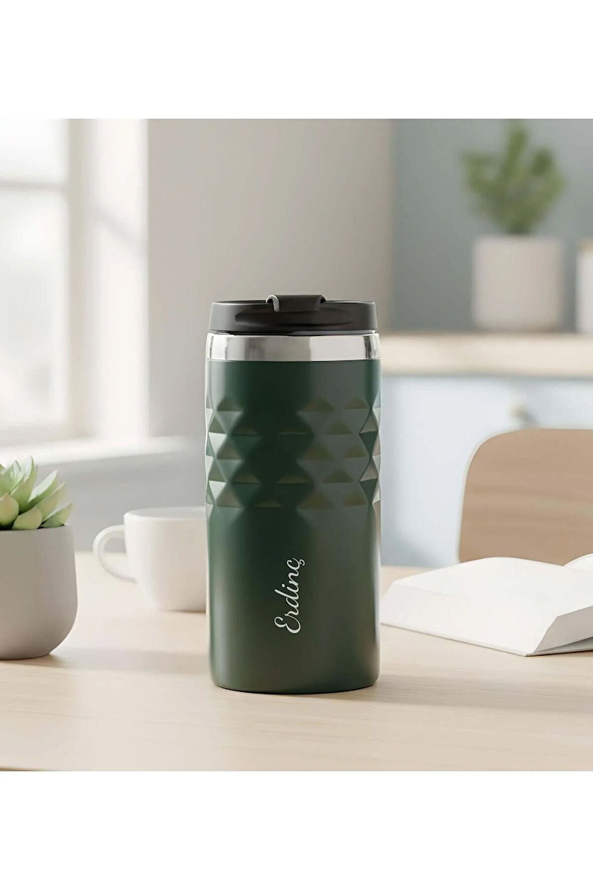 Kişiye Özel 300 ML Yeşil Kristal Çelik Termos
