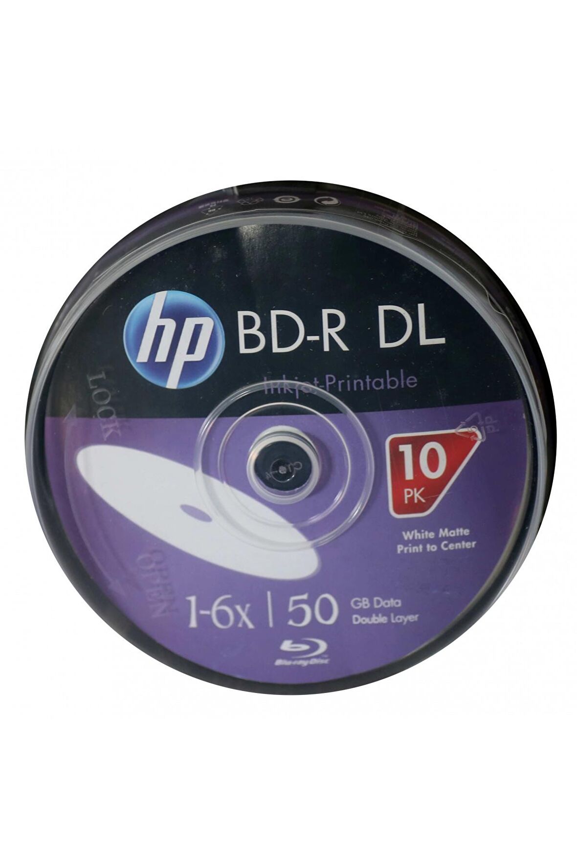 Hp Blu-Ray Bd-R 6X 50Gb 10Lu Cake Box Prıntable Baskı Yapılabilir Blu-Ray Dvd