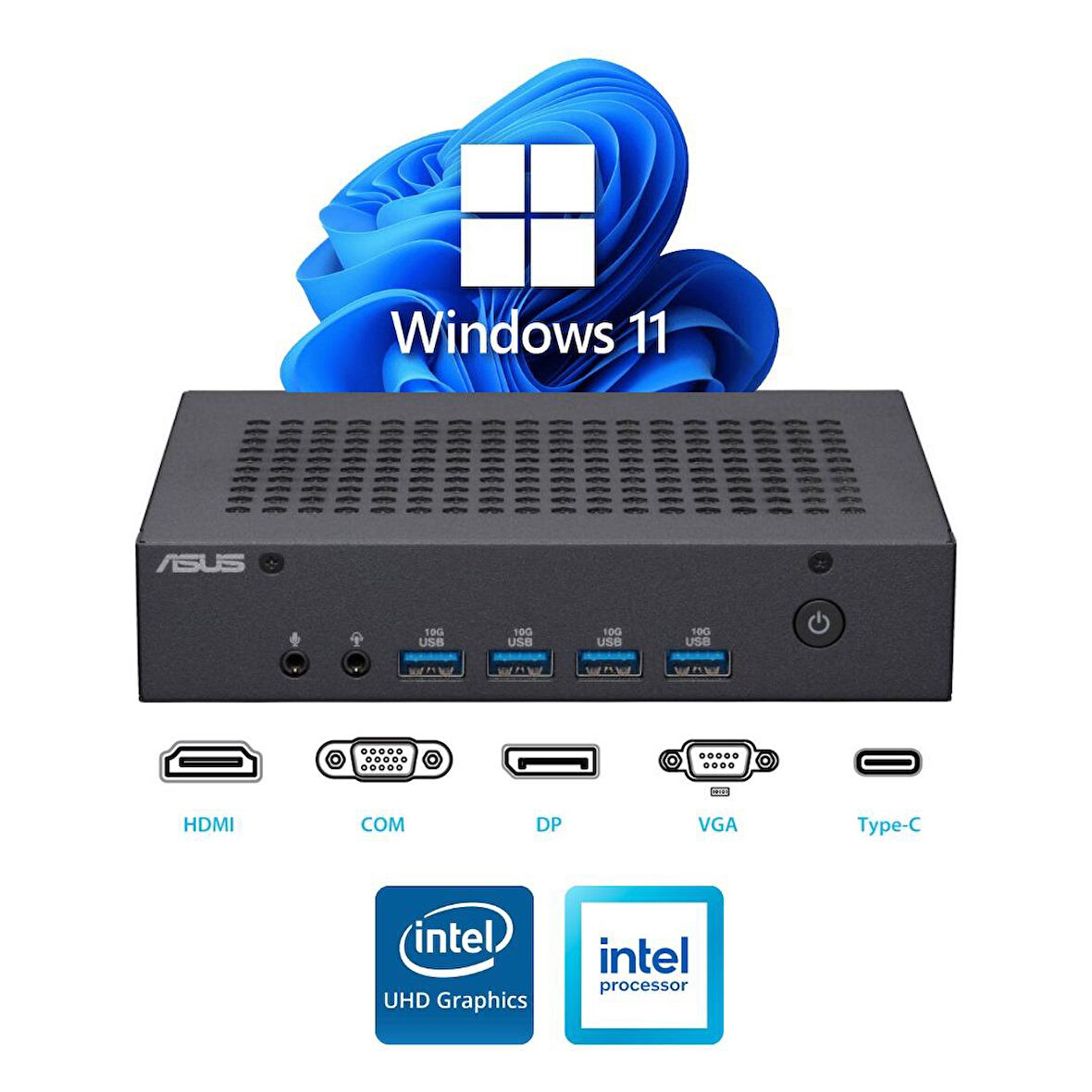 ASUS N100 32GB 128 GB M.2 SSD PN43-BBN100MD ATL26 W11Pro Mini Masaüstü Bilgisayar