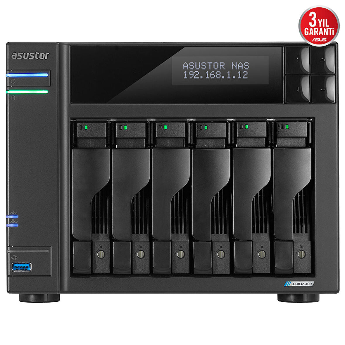 ASUSTOR AS6706T INTEL N5105 6 YUVALI (6X22TB DESTEGI) 8GB DDR4(16GB RAM DESTEGI) M.2 x4 PCIe x1 2.5GbE x2 USB 3.2 x3