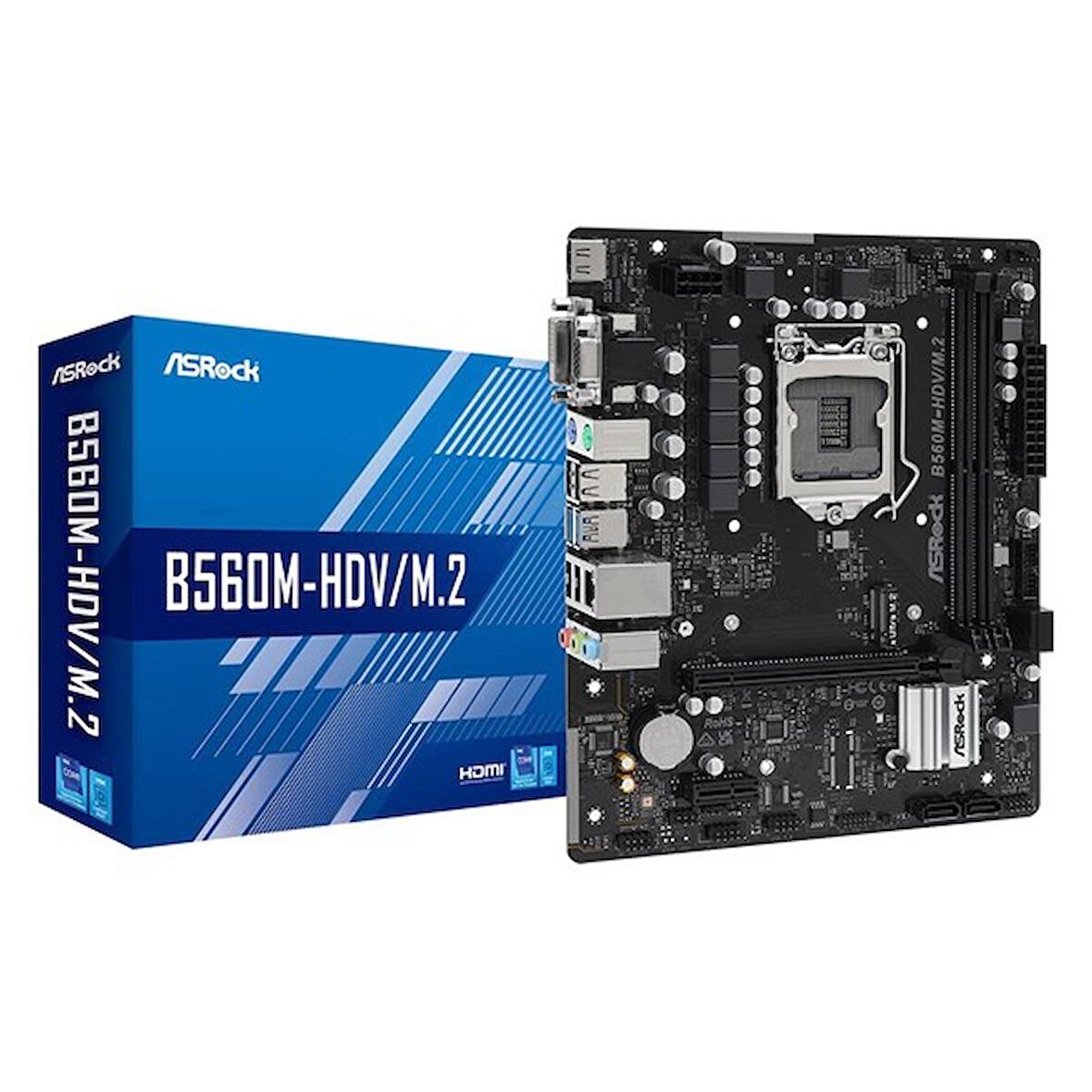 ASROCK B560M-HDV/M.2 DDR4 HDMI-DVI PCIE 3.0 1200p v2 mATX