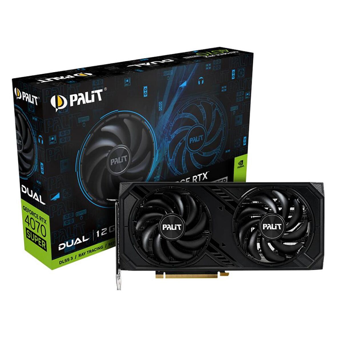 Palit Nvidia GeForce RTX4070 SUPER Dual 12GB 192Bit GDDR6X Ekran Kartı (NED407S019K9-1043D)