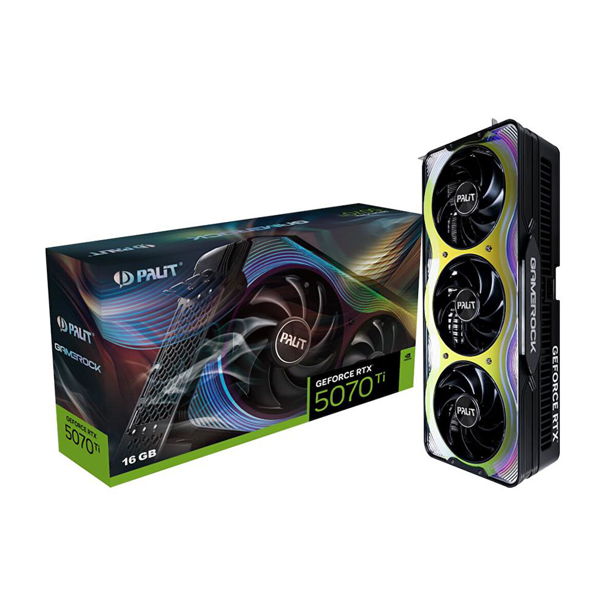 Palit Nvidia GeForce RTX5070Ti GAMEROCK 16GB 256Bit GDDR7 Ekran Kartı NE7507T019T2-GB2030G