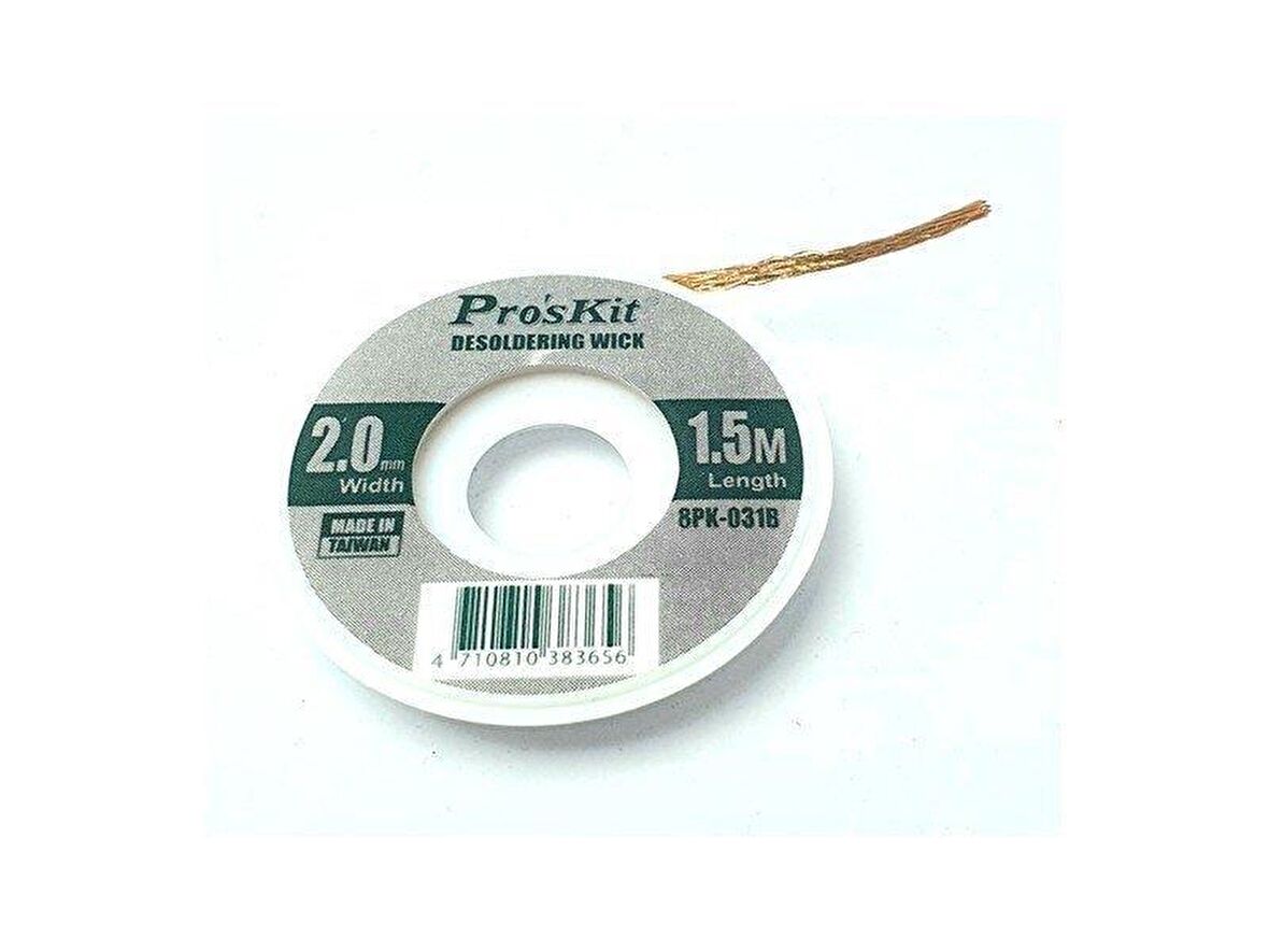 Pro's Kit 8Pk-031B Lehim Sökme Fitili Teli 2.0 Mm 1.5 Metre