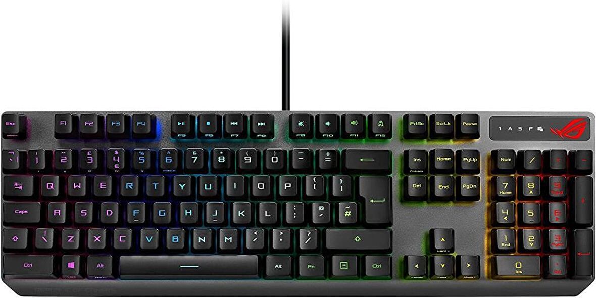 ASUS ROG STRIX SCOPE AURA SYNC RGB MEKANİK OYUNCU KLAVYE TÜRKÇE TUŞ DİZİLİMİ NX RED SWITCH GENİŞ CTRL TUŞU