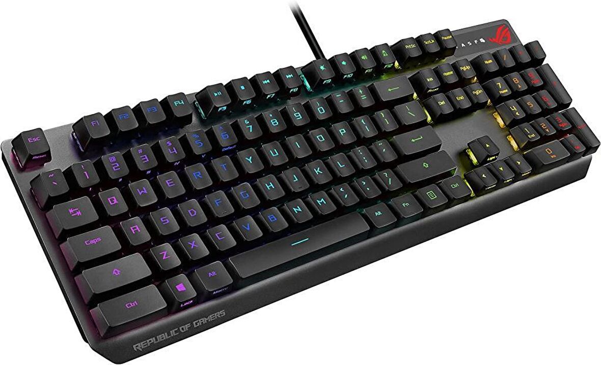 ASUS ROG STRIX SCOPE AURA SYNC RGB MEKANIK OYUNCU KLAVYE TÜRKÇE TUŞ DİZİLİMİ NX BLUE SWITCH GENİŞ CTRL TUŞU