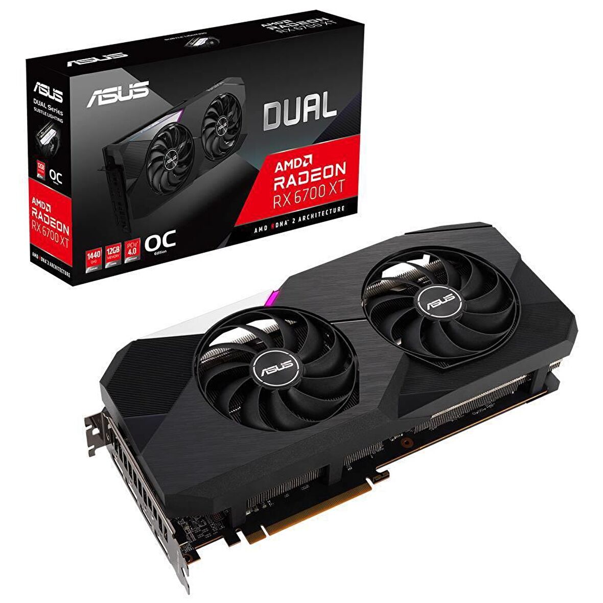 ASUS RADEON DUAL-RX6700XT-O12G 12GB GDDR6 192bit 2622Mhz OC 1xHDMI 3xDP EKRAN KARTI