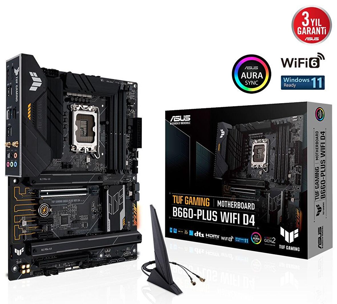 ASUS TUF GAMING B660-PLUS WIFI D4 DDR4 5333(OC) HDMI DP ATX 1700p