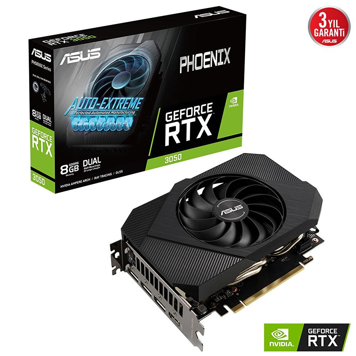 Asus Phoenix RTX 3050 128 Bit GDDR6 8 GB Ekran Kartı