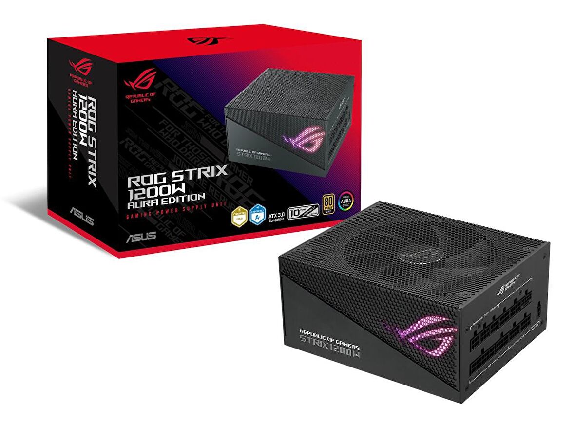 ASUS ASUS ROG STRIX 1200G AURA 80 PLUS GOLD 1000W MODÜLER ATX 3.0 UYUMLU PCI-E 5.0 10 YIL GARANTİ