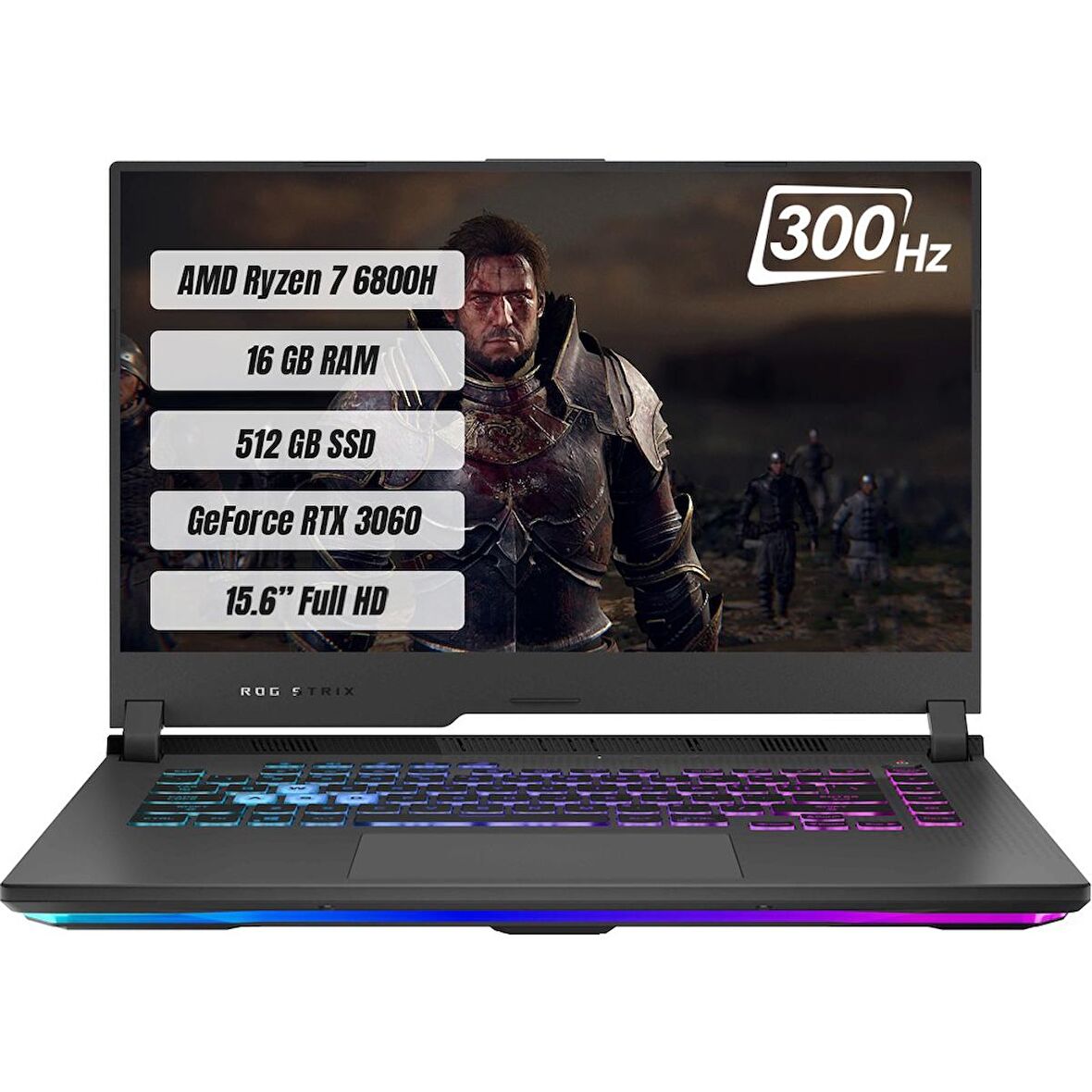 Asus ROG Strix G15 Harici Ekran Kartı Nvidia GeForce RTX 3060 AMD Ryzen 7 6800H 16 GB DDR5 512 GB 15.6 inç Full HD Freedos Notebook Dizüstü Bilgisayar