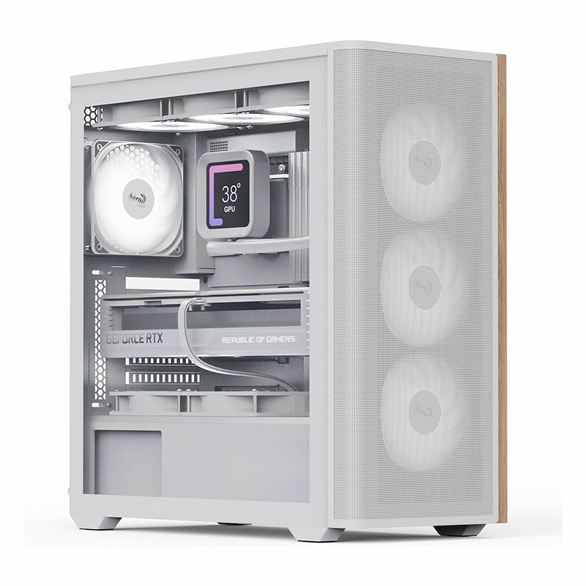 Aerocool D501A USB 3.2 ARGB ATX Mid Tower Beyaz Kasa