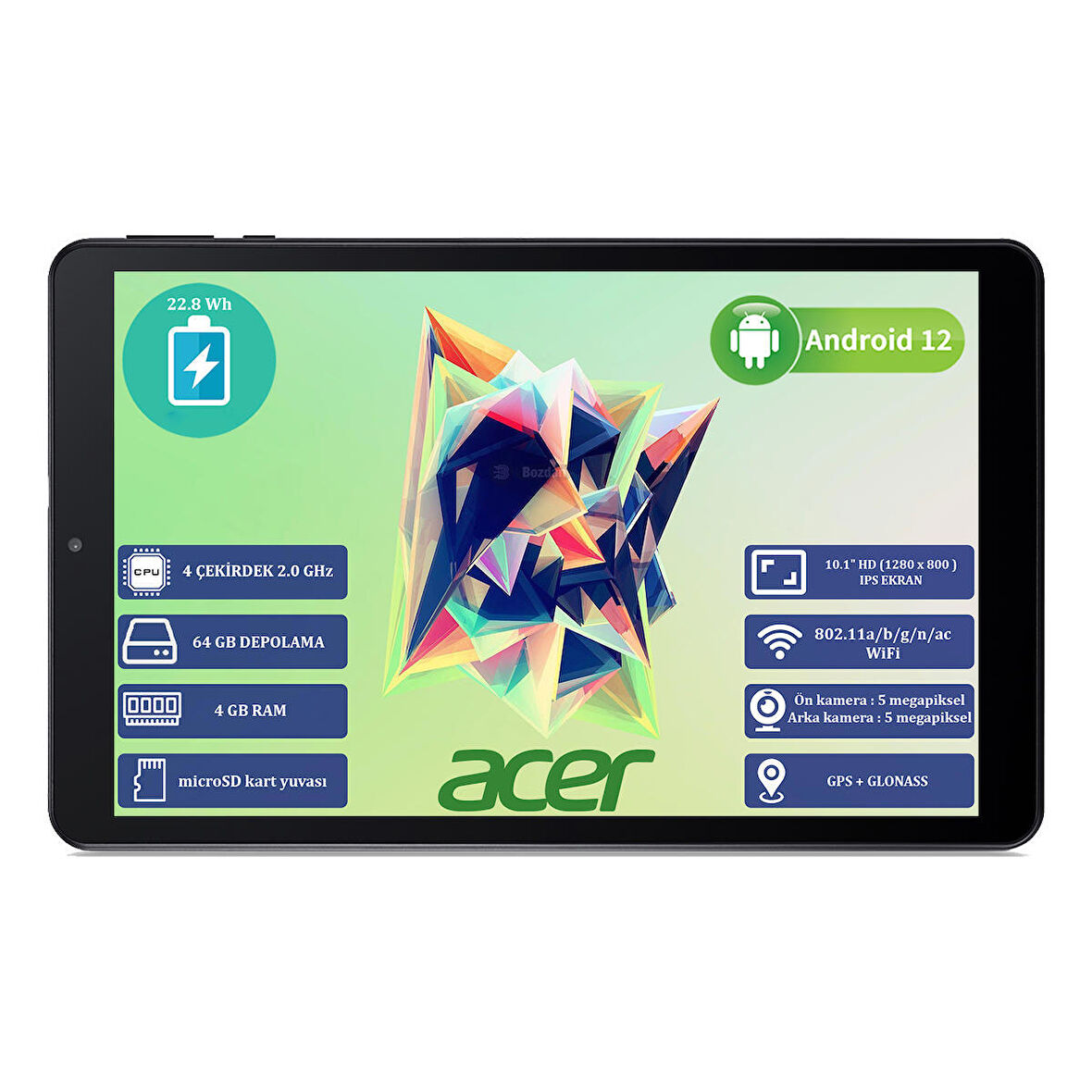 Acer Iconia A10 4 GB Ram 64 GB SSD 10.1" Hd (1280 x 800 ) IPS Yeni Nesil Android Tablet NT.LG0EY.001