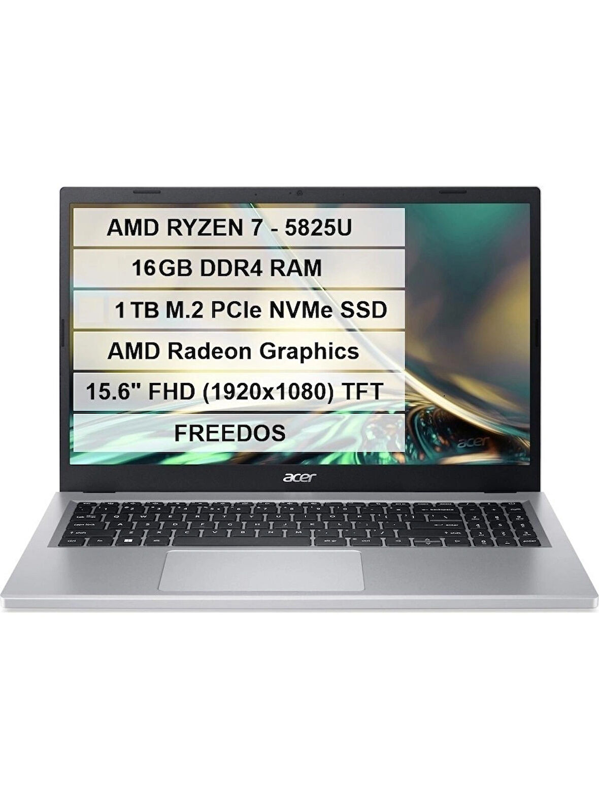 Acer Aspire Go 15 RYZEN7-5825U 16GB Ddr4 1tb SSD 15.6" Fhd Freedos AG15-42P-R23G