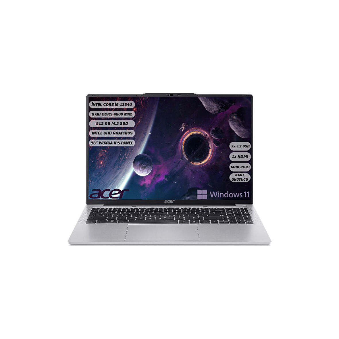 Aspire Lite I5-1334U 8 GB 512 GB SSD 16" ( 1920 x 1200) IPS Windows 11 Home NX.J23EY.001
